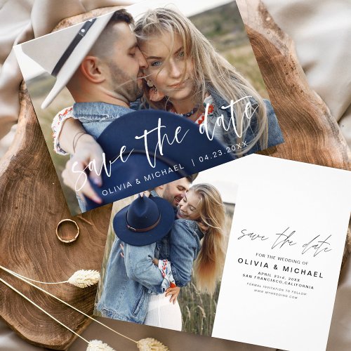 Budget Elegant Save the Date Handwritten Photo  Flyer