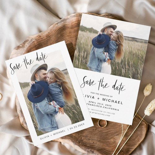 Budget Elegant Save the Date Photo Minimalist