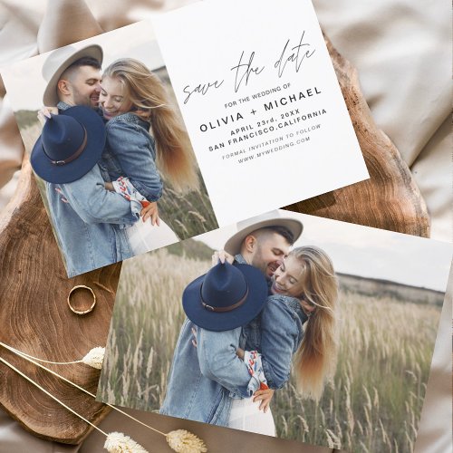 Budget Elegant Save the Date Photo Minimalist