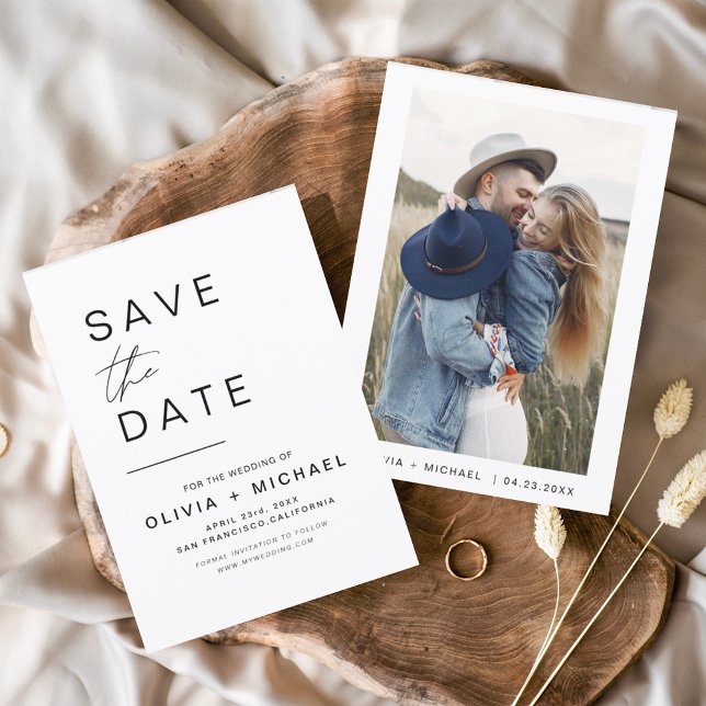 Budget Elegant Save the Date Photo Minimalist Flyer (Creator Uploaded)
