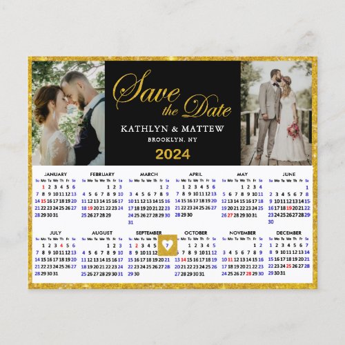 Budget Elegant Script 2024 Calendar Save the Date