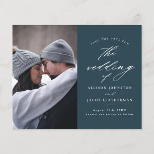 Budget Elegant Script 2 Photo Save The Date Flyer