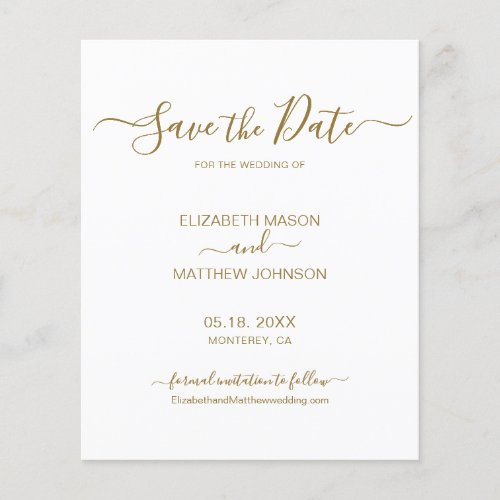 Budget Elegant Script Black White Save The Date Fl Flyer