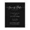 Budget Elegant Script Black White Save The Date
