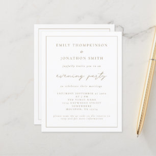 Budget Elegant Script Evening Wedding Invitation
