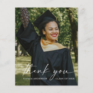 Budget Elegant Script Graduation Thank You Cards Flyer