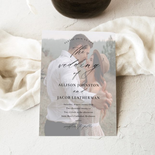 Budget Elegant Script Photo Wedding Invitation (Creator Uploaded)