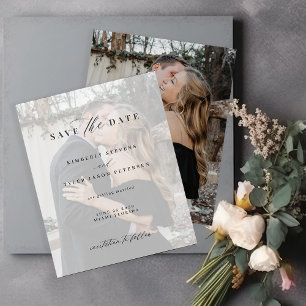 Budget elegant script photo wedding save the date