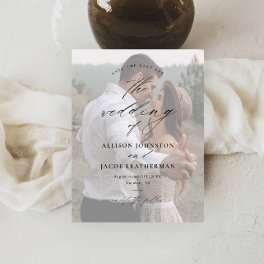 Budget Elegant Script Photo Wedding Save the Date