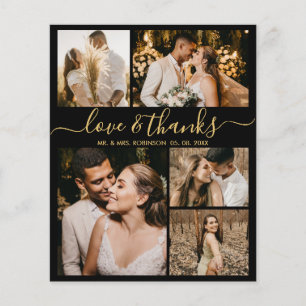 Budget Elegant Script Photo Wedding Thank You Flyer