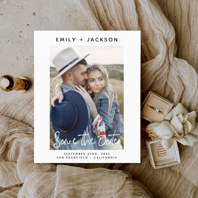 Budget Elegant Script Save the Date Photo (Creator Uploaded)