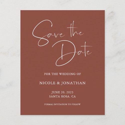 Budget Elegant Script Terracotta Save the Date