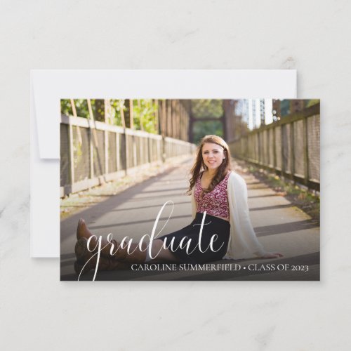 Budget Elegant Script Typography Photo Grad Party