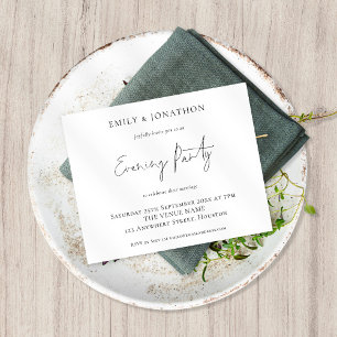 Budget Elegant Script Wedding Evening Party Invite