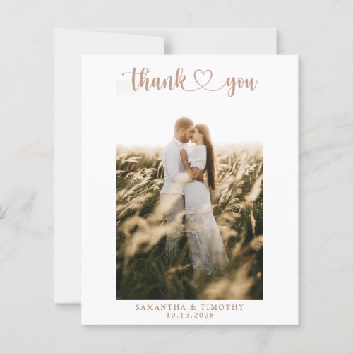 Budget Elegant Script Wedding Thank You Card