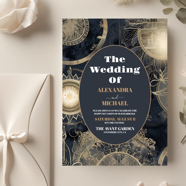 Budget Elegant Silver Gold Celestial Wedding Flyer (Creator Uploaded)