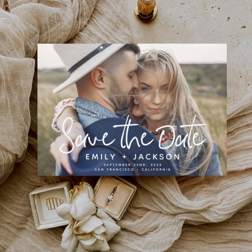 Budget Elegant Simple Save the Date Photo