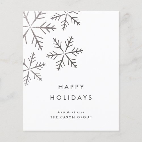 Budget Elegant Snowflakes Business Holiday Card