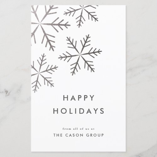 Budget Elegant Snowflakes Business Holiday Card