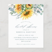 Budget Elegant Sunflower Bridal Shower Invitation (Front)