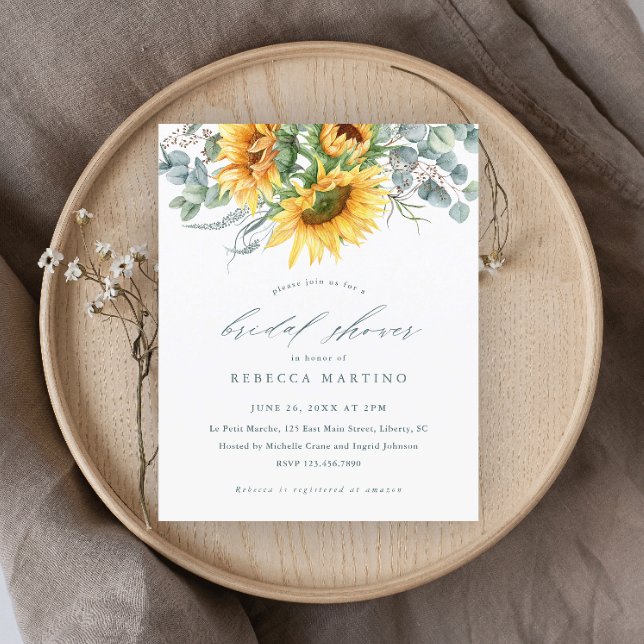 Budget Elegant Sunflower Bridal Shower Invitation