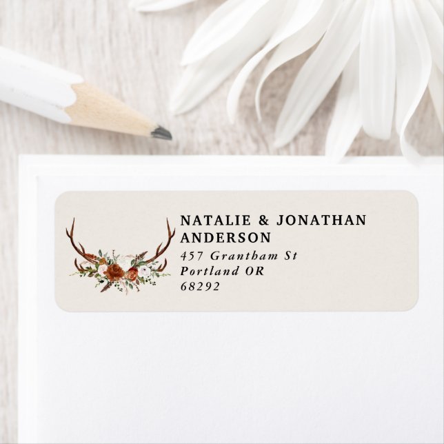 Budget elegant terracotta floral botanical label (Insitu)