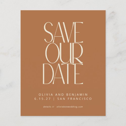 Budget Elegant Terracotta Modern Save The Date