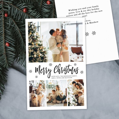 Budget Elegant Typography Collage Christmas Card