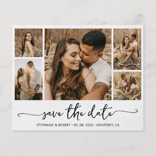 Budget Elegant Typography Collage Save The Date Flyer