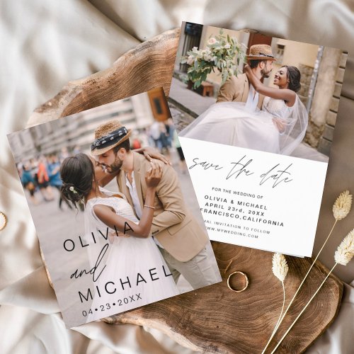 Budget Elegant Typography Save the Date Photo Flyer