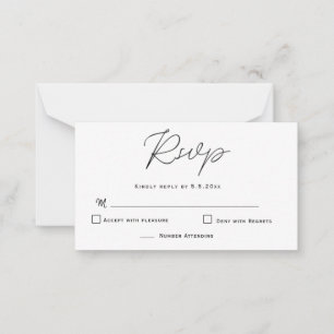 Budget Elegant Typography Wedding RSVP Cards