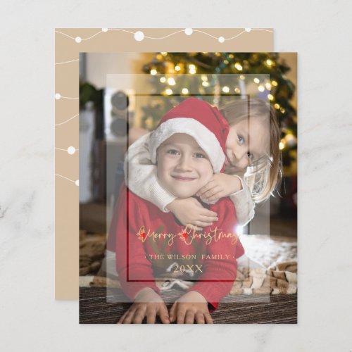 Budget Elegant Vellum Effect Christmas Photo