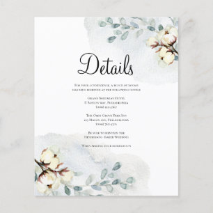 Budget/Elegant Wedding Details Card. Flyer