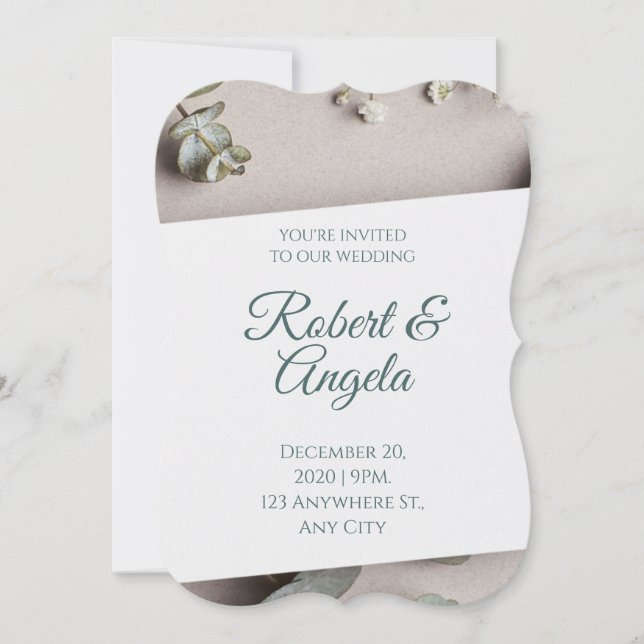 Budget Elegant Wedding Invitation (Front)
