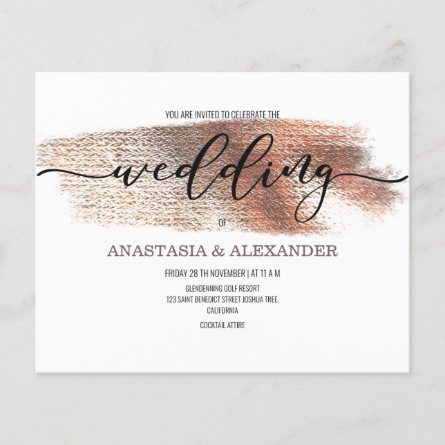 BUDGET/Elegant wedding invitation. Flyer (Front)