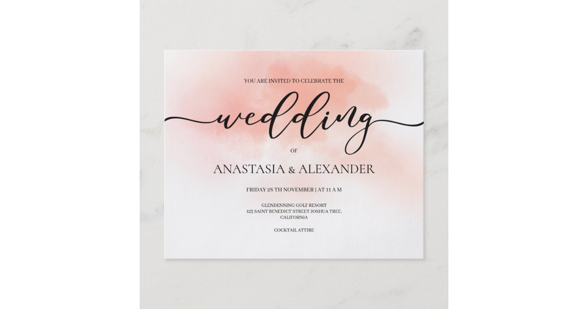 BUDGET/Elegant wedding invitation. Invitation Flyer | Zazzle