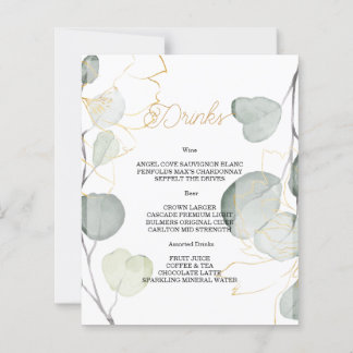 Budget Elegant WEDDING MENU.