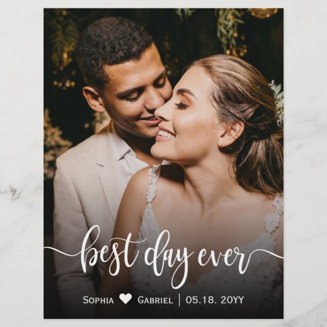 Budget Elegant Wedding Photo Thank You Card (Front)