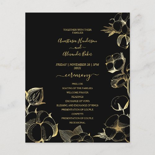 Budget elegant Wedding Program card Flyer