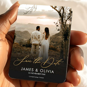 Budget Elegant Wedding Save The Date Couple Photo Magnet