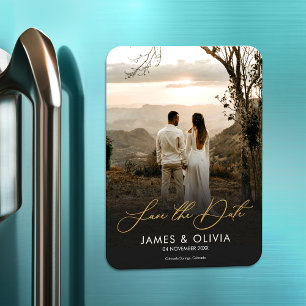 Budget Elegant Wedding Save The Date Couple Photo Magnet