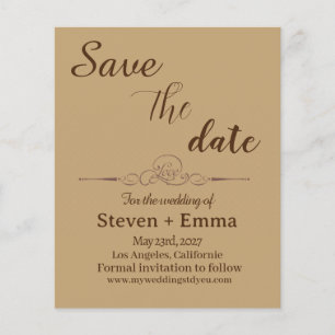 Budget elegant Wedding Save the Date invitations Flyer