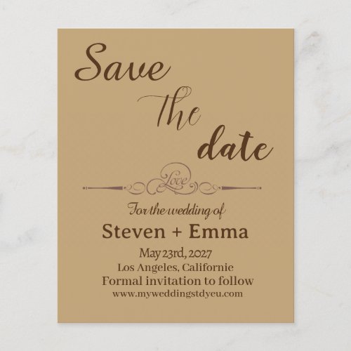 Budget elegant Wedding Save the Date invitations Flyer