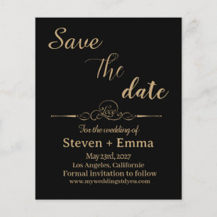 Budget elegant Wedding Save the Date invitations Flyer