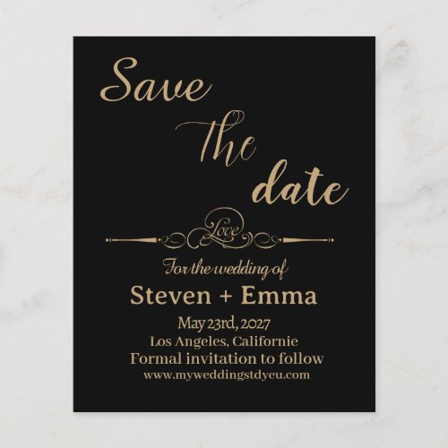 Budget elegant Wedding Save the Date invitations Flyer