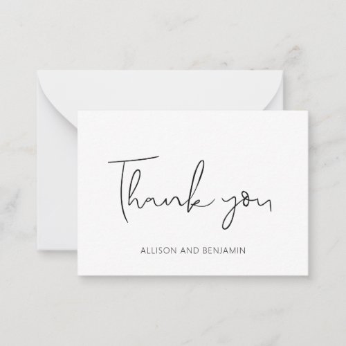 BUDGET Elegant Wedding Small Thank You Note Card