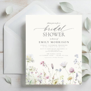 Budget Elegant Wildflower Bridal Shower Invitation