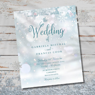 Budget Elegant Winter Wedding Invitation