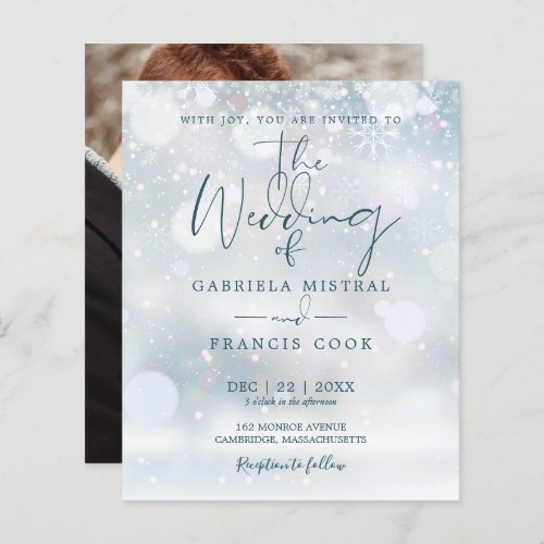 Budget Elegant Winter Wonderland Photo Wedding