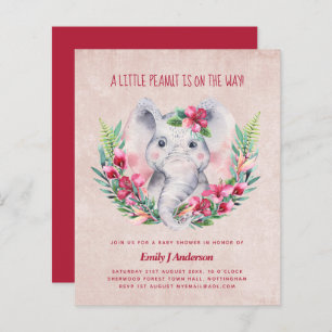 BUDGET Elephant Baby Shower Invite Safari